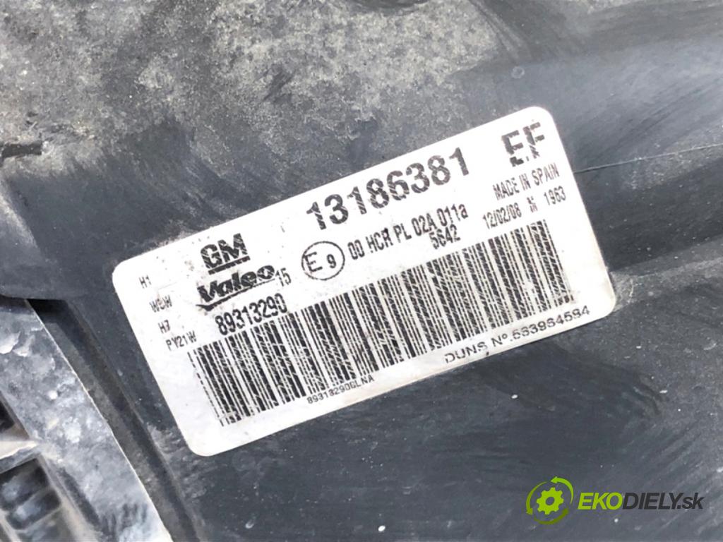 OPEL CORSA D liftback 2008 55 kW 1.3 CDTI (L08, L68) 1248 Svetlomet ľavy predný 13186381