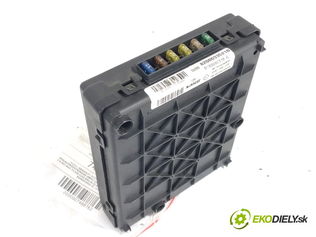 RENAULT SCENIC I nadwozie wielkoprzestrzenne (MPV) 2002 75 kW 1.9 dCi RX4 1870 skříňka poistková 8200033521-B (Pojistková skříňka)