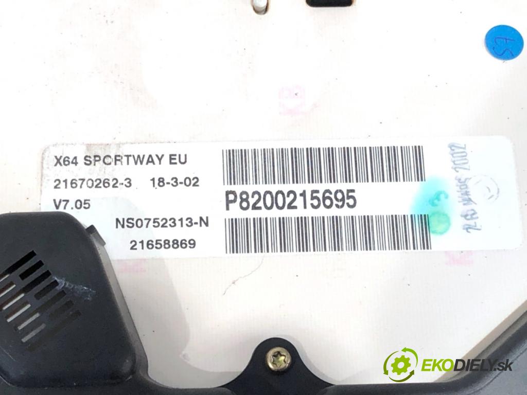 RENAULT SCENIC I nadwozie wielkoprzestrzenne (MPV) 2002 75 kW 1.9 dCi RX4 1870 Prístrojovka 8200215695 (Prístrojová doska)