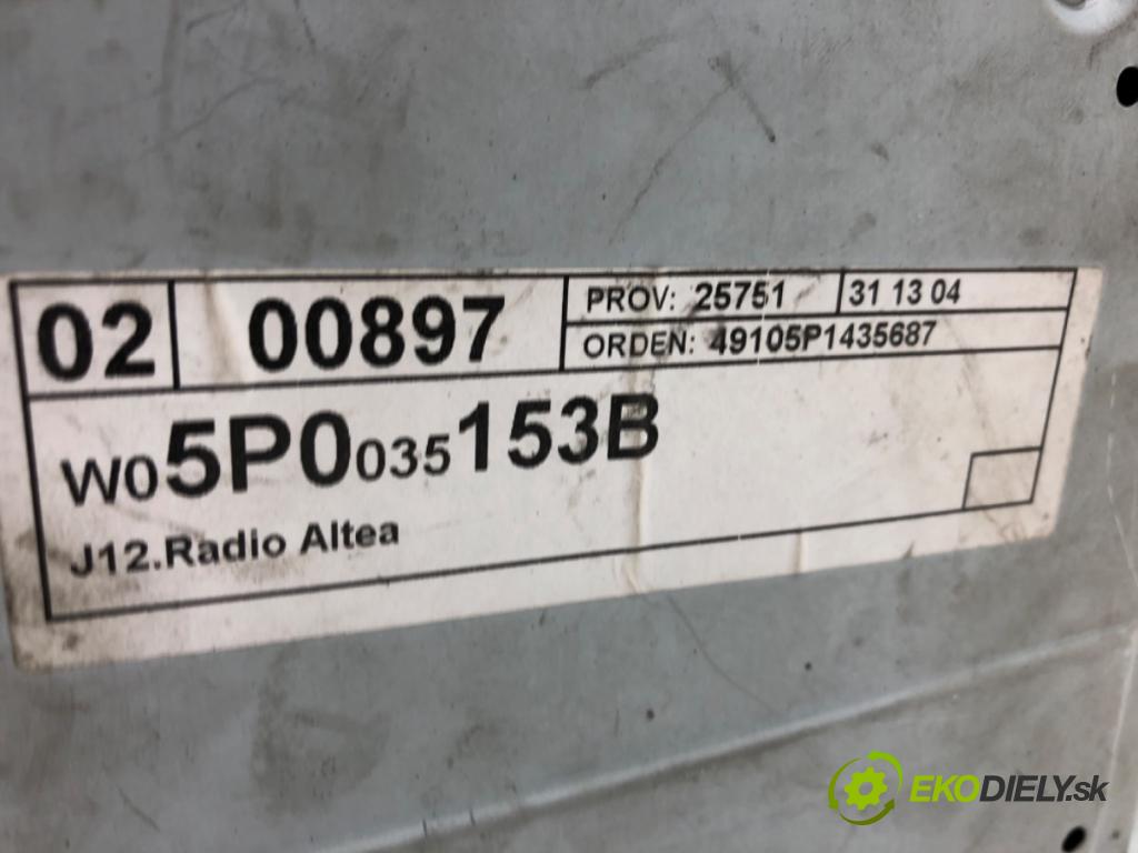 SEAT ALTEA XL nadwozie wielkoprzestrzenne (MPV) 2010 92 kW 1.4 TSI 1390 RADIO 5P0035153B (Audio zariadenie)