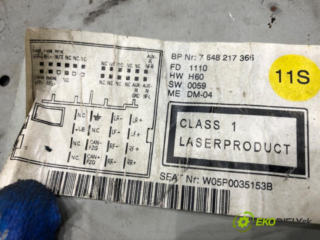 SEAT ALTEA XL nadwozie wielkoprzestrzenne (MPV) 2010 92 kW 1.4 TSI 1390 RADIO 5P0035153B (Audio zariadenie)