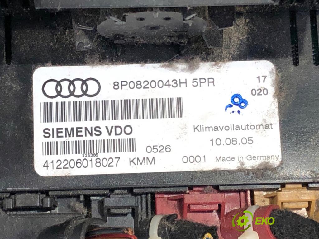 AUDI A3 8P liftback 2005 75 kW 1.6 1595 Panel ovládania kúrenia 8P0820043H (Prepínacie páčky pod volantom)