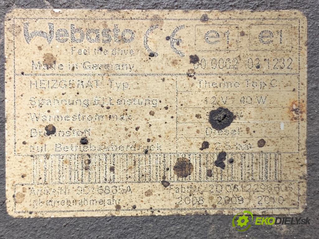 CITROEN C8 nadwozie wielkoprzestrzenne (MPV) 2008 100 kW 2.0 HDi 135 1997 Webasto  (Webasto (nezávislé topení))