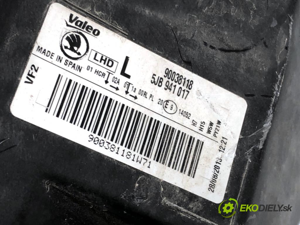 SKODA RAPID liftback 2013 77 kW 1.2 TSI 1197 Svetlomet ľavy predný 5JB941017