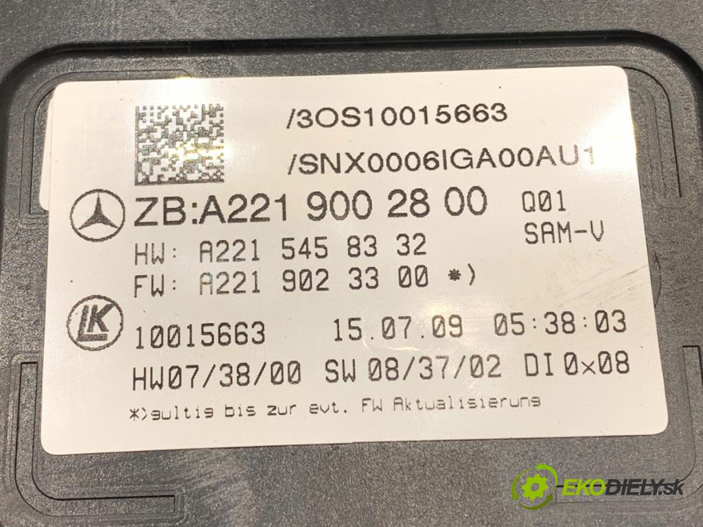 MERCEDES-BENZ W221 sedan 2010 220 kW S 400 Hybrid 3498 Modul SAM A2219002800 (Elektrosúčasti ostatné)