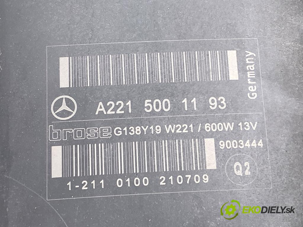 MERCEDES-BENZ W221 sedan 2010 220 kW S 400 Hybrid 3498 ventilátor chladiče A2215001193 (Ventilátor)