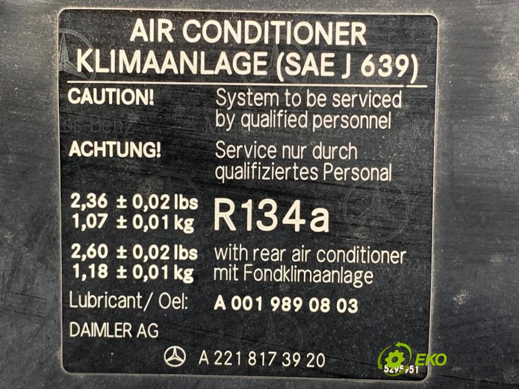 MERCEDES-BENZ W221 sedan 2010 220 kW S 400 Hybrid 3498 Výstuha horná A2218173920 (Výstuha)