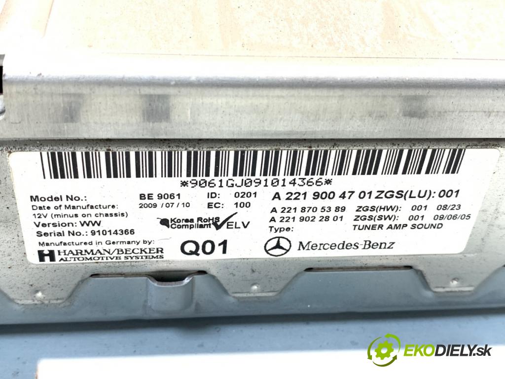 MERCEDES-BENZ W221 sedan 2010 220 kW S 400 Hybrid 3498 Zosilňovač A2219004701 (Zosilňovač)