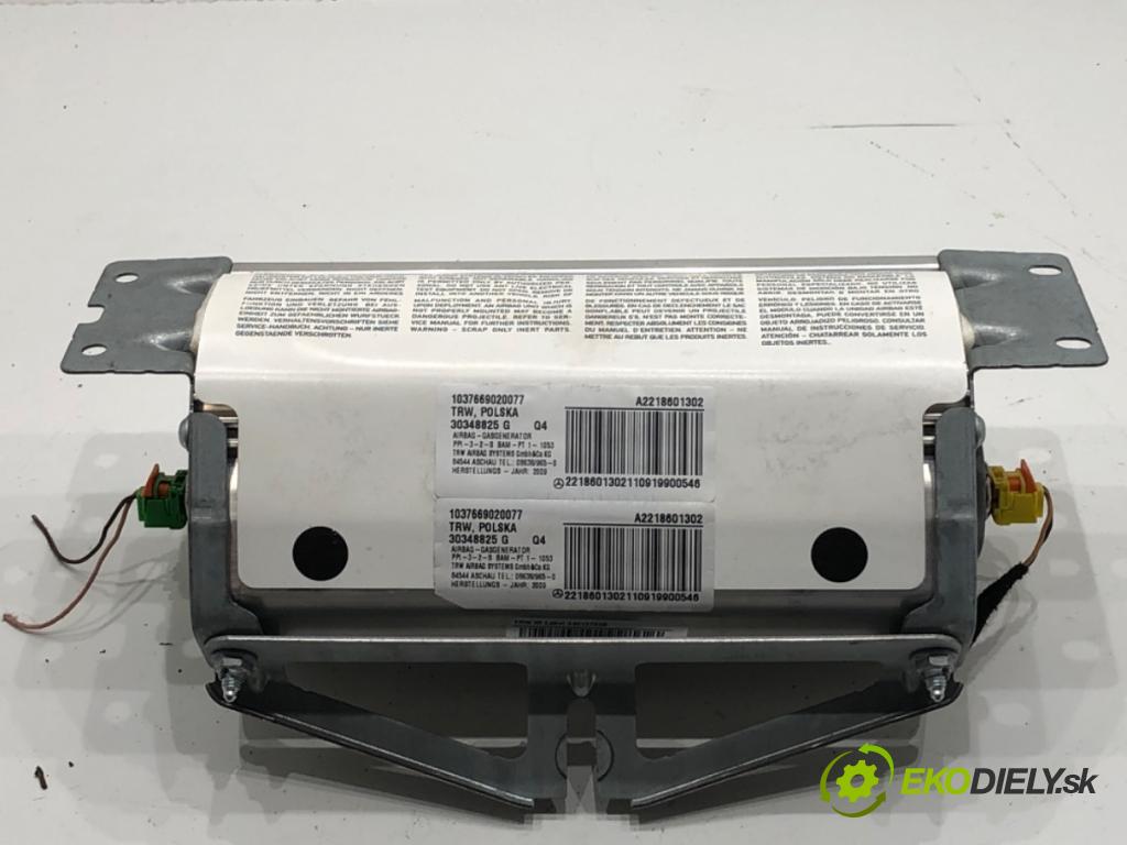 MERCEDES-BENZ W221 sedan 2010 220 kW S 400 Hybrid 3498 AirBag spolujezdce A2218601302 (Airbag)