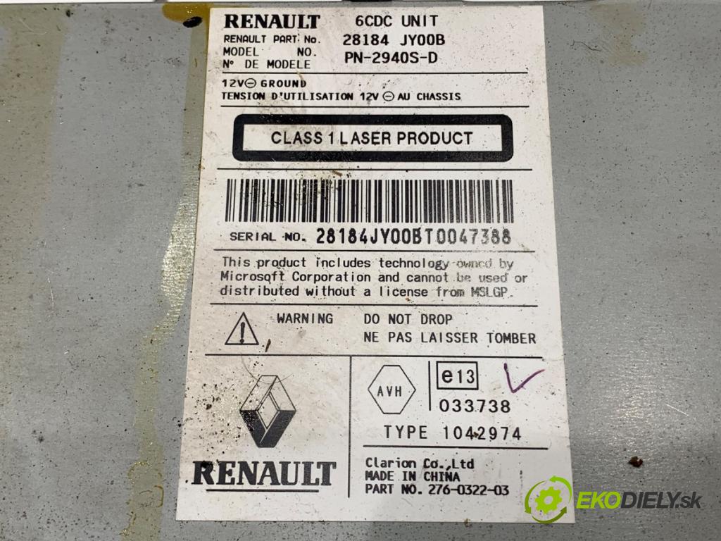 RENAULT KOLEOS I SUV 2008 110 kW 2.0 dCi (HY0K) 1995 RADIO 28184JY00B (Audio zariadenie)
