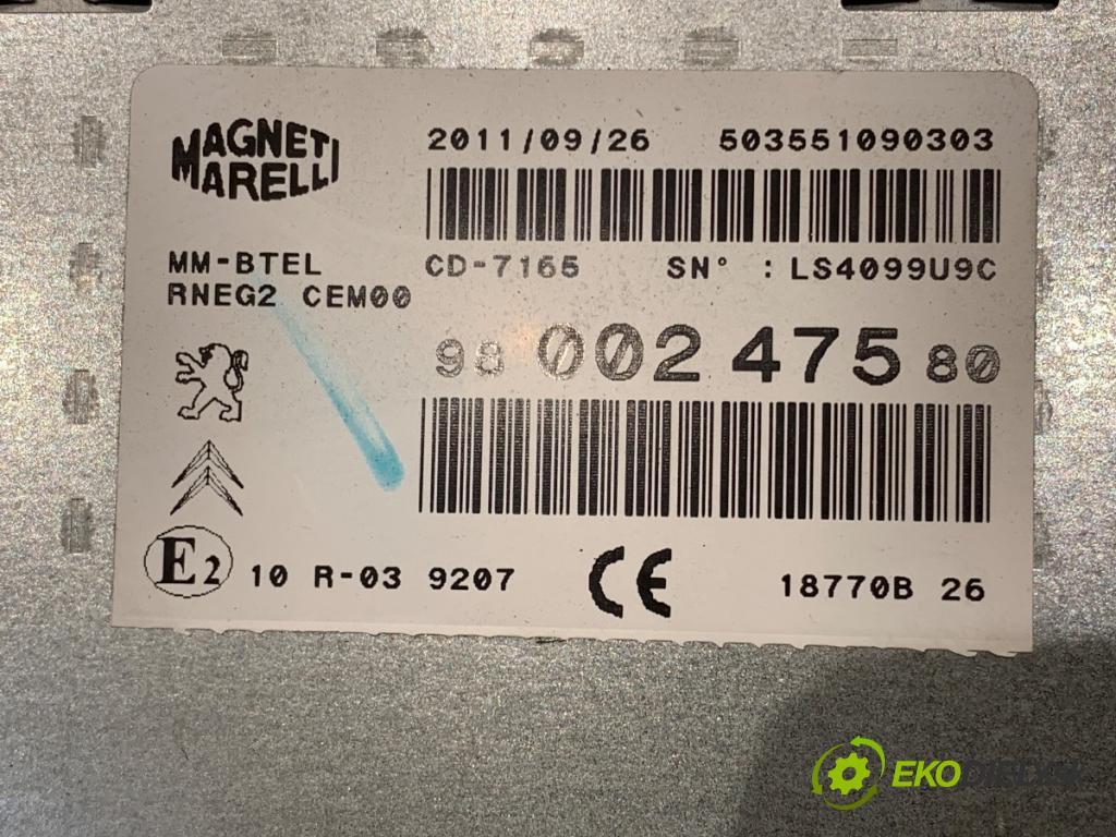 PEUGEOT 508 SW I Kombi 2011 120 kW 2.0 HDi 1997 RADIO 9800247580 (Audio zariadenie)