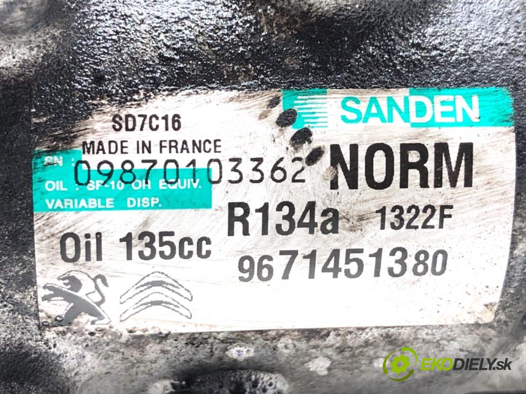 PEUGEOT 3008 nadwozie wielkoprzestrzenne (MPV) 2013 120 kW 2.0 HDi Hybrid4 1997 Kompresor klimatizácie 9671451380 (Kompresor klimatizácie)