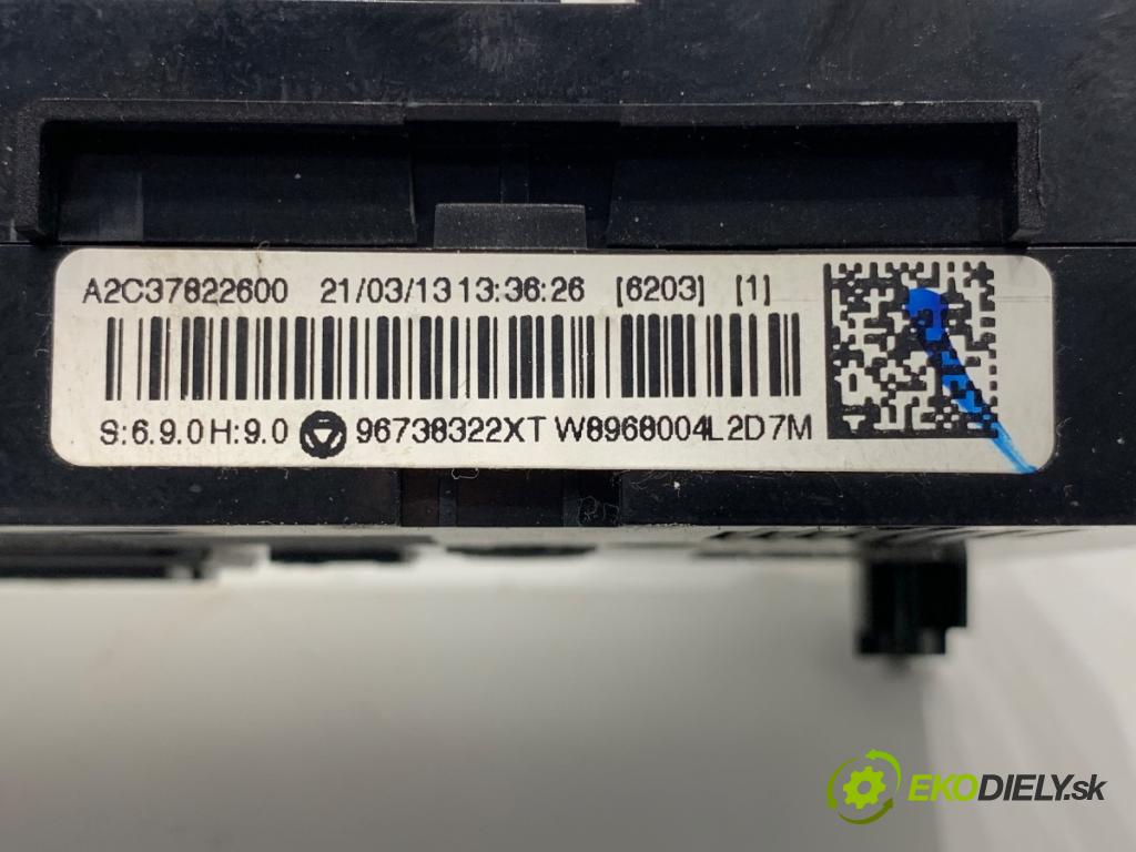 PEUGEOT 3008 nadwozie wielkoprzestrzenne (MPV) 2013 120 kW 2.0 HDi Hybrid4 1997 Panel ovládania kúrenia 96738322XT (Prepínacie páčky pod volantom)