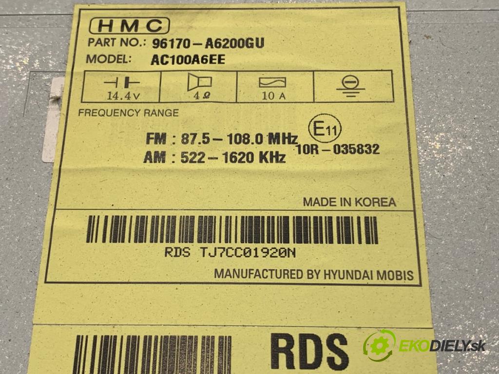 HYUNDAI i30 liftback 2013 66 kW 1.4 CRDi 1396 RADIO 96170-A6200GU (Audio zariadenie)