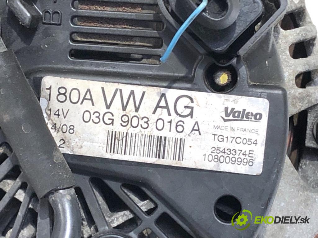 AUDI A6 C6 Kombi 2007 103 kW 2.0 TDI 1968 Alternátor 03G903016A (Alternátor)