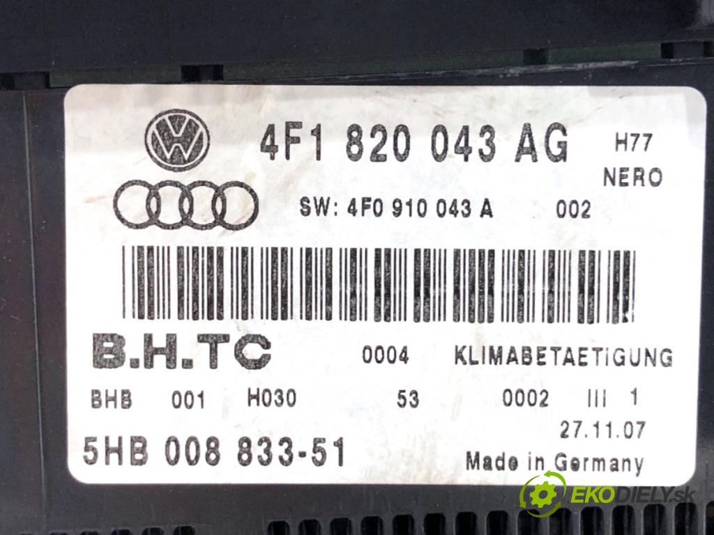 AUDI A6 C6 Kombi 2007 103 kW 2.0 TDI 1968 Panel ovládania kúrenia 4F1820043AG (Prepínacie páčky pod volantom)