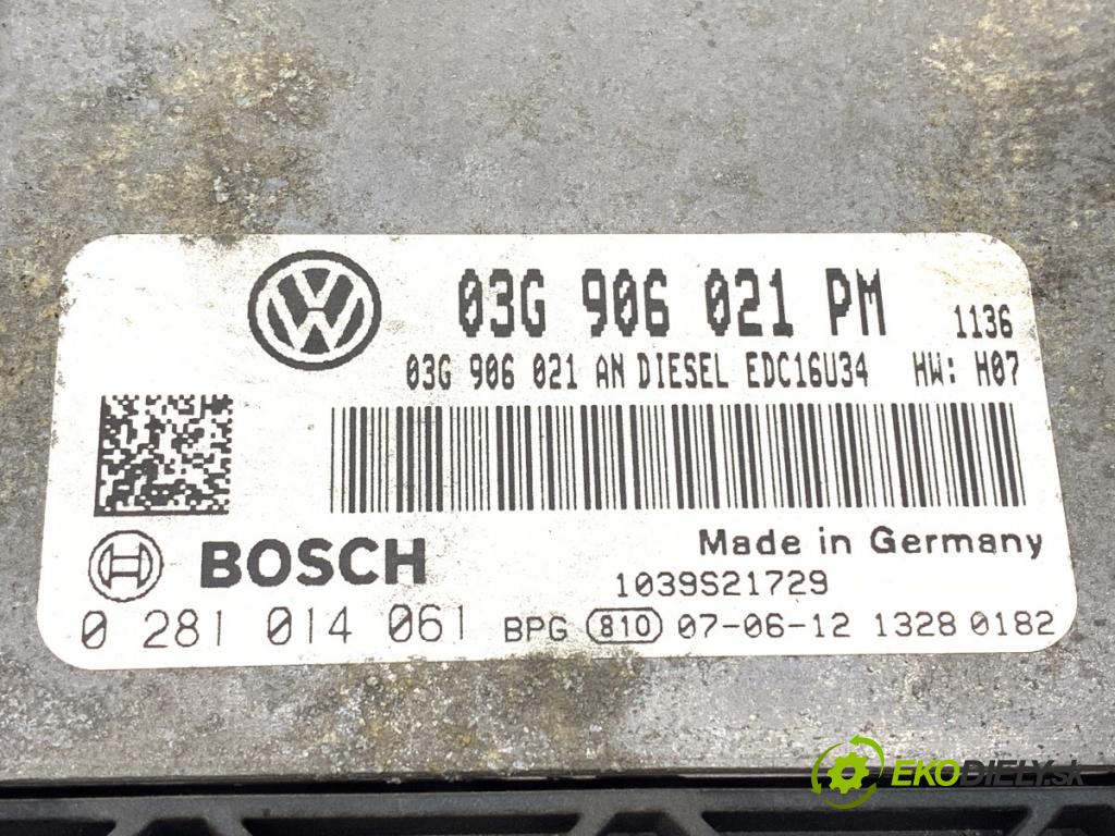 VW GOLF V Kombi 2007 77 kW 1.9 TDI 1896 riadiaca jednotka Motor 03G906021PM 0281014061 (Riadiaca jednotka)