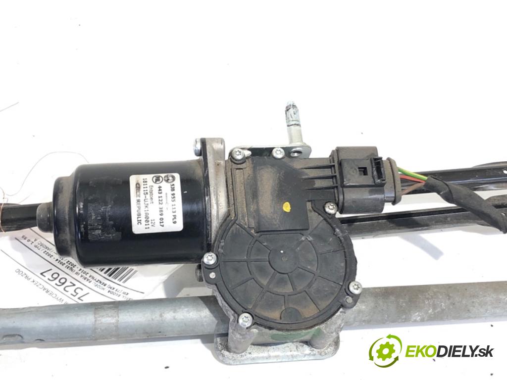 SKODA FABIA III liftback 2018 55 kW 1.0 999 Mechanizmus stieračov predný 5JB955113 (Motorček stieračov predný)