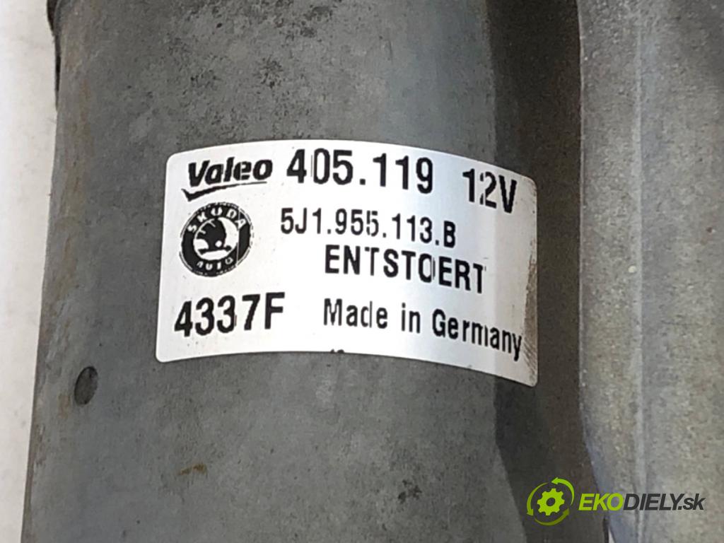 SKODA ROOMSTER nadwozie wielkoprzestrzenne (MPV) 2007 77 kW 1.9 TDI 1896 Mechanizmus stieračov predný 5J1955113B (Motorček stieračov predný)