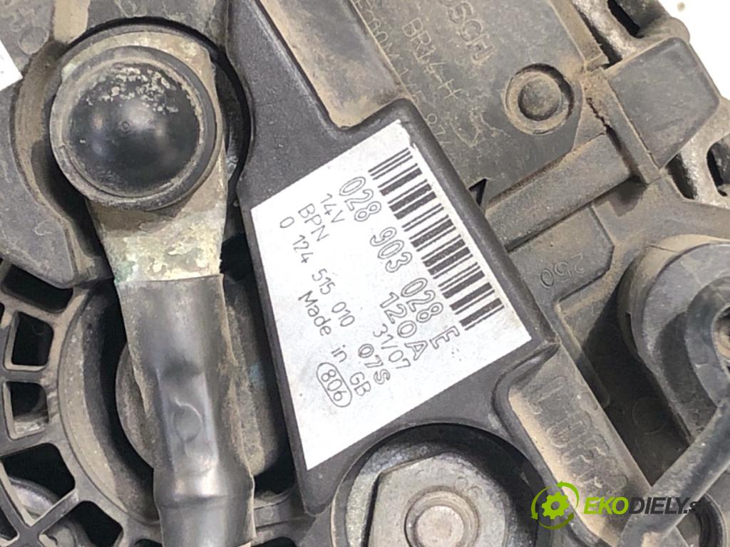 SKODA ROOMSTER nadwozie wielkoprzestrzenne (MPV) 2007 77 kW 1.9 TDI 1896 Alternátor 028903028E (Alternátor)