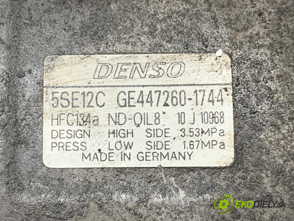 TOYOTA AVENSIS T25 sedan 2007 93 kW 2.0 D-4D (ADT250_) 1998 Kompresor klimatizácie 447260-1744 (Kompresor klimatizácie)