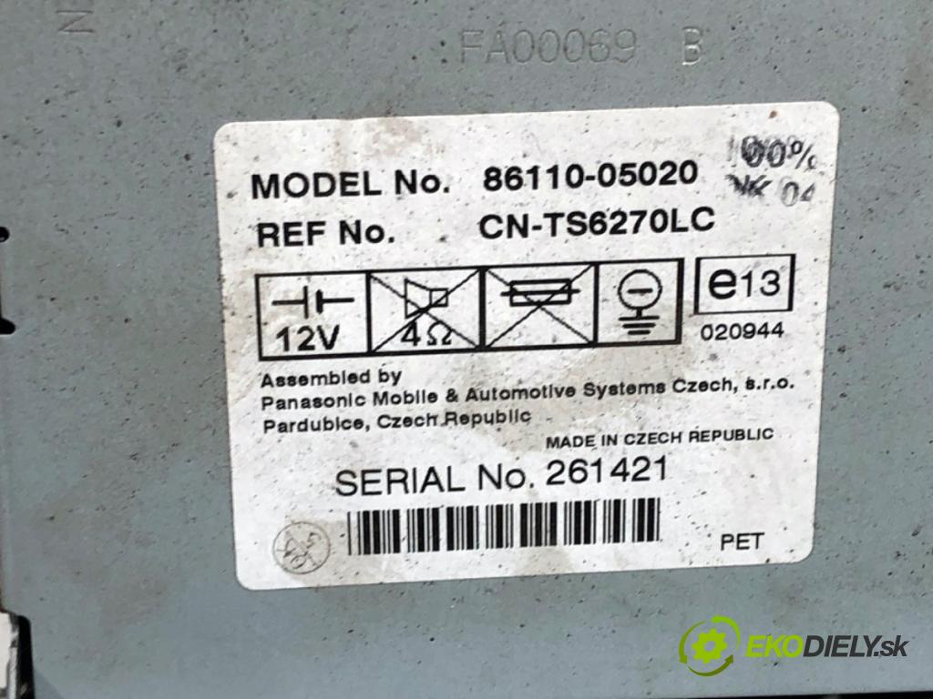 TOYOTA AVENSIS T25 sedan 2004 95 kW 1.8 (ZZT251_) 1794 Dislpej 86110-05020 (Prístrojová doska)