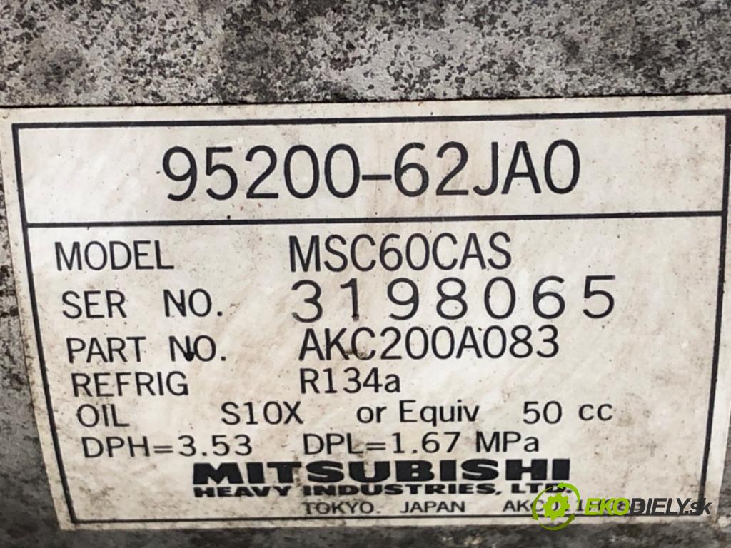 SUZUKI SX4 liftback 2014 88 kW 1.6 VVT 4x4 (RW 416) 1586 Kompresor klimatizácie 95200-62JA0 (Kompresor klimatizácie)