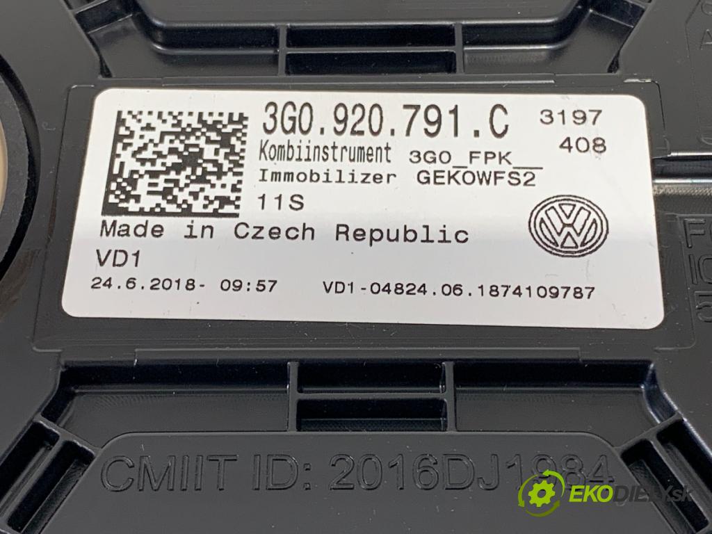 VW PASSAT B8 Kombi 2018 140 kW 2.0 TDI 4motion 1968 prístrojovka 3G0920791C (Přístrojová deska)