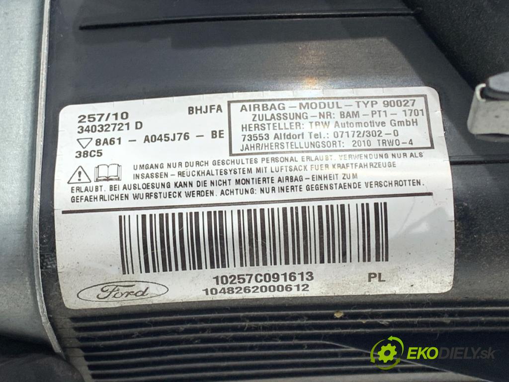 FORD FIESTA MK7 liftback 2010 60 kW 1.25 1242 AirBag koleno: 8A61-A045J76-BE