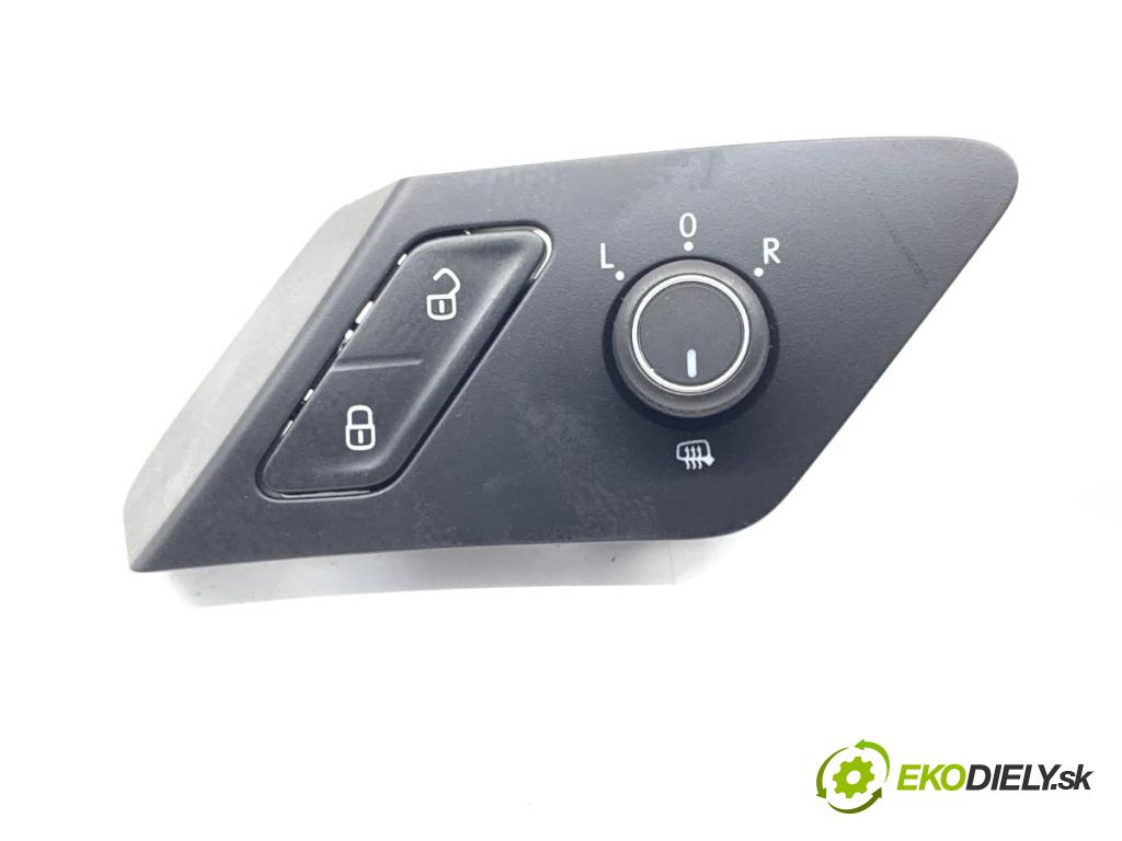 VW GOLF VII Kombi 2015 81 kW 1.6 TDI 1598 Prepínač nastavenia spätných zrkadiel 5G0959565AC (Prepínacie páčky pod volantom)