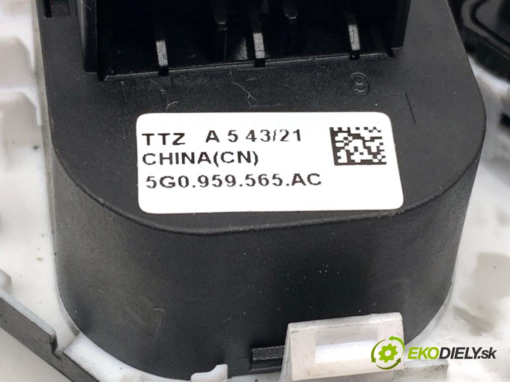 VW GOLF VII Kombi 2015 81 kW 1.6 TDI 1598 Prepínač nastavenia spätných zrkadiel 5G0959565AC (Prepínacie páčky pod volantom)