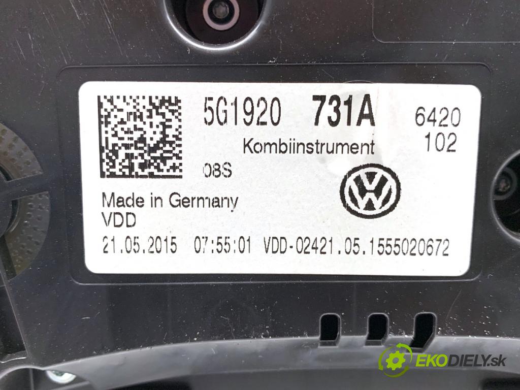 VW GOLF VII Kombi 2015 81 kW 1.6 TDI 1598 Prístrojovka 5G1920731A (Prístrojová doska)