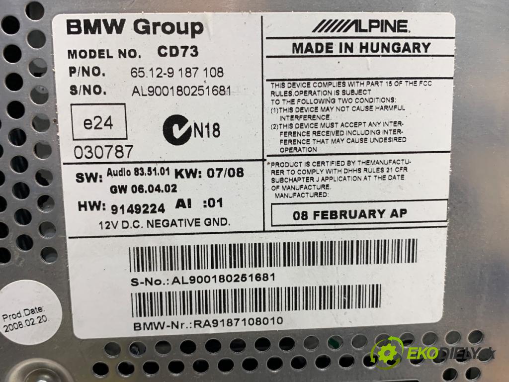 BMW E90 sedan 2008 125 kW 320 i 1995 RADIO 9187108 (Audio zariadenie)