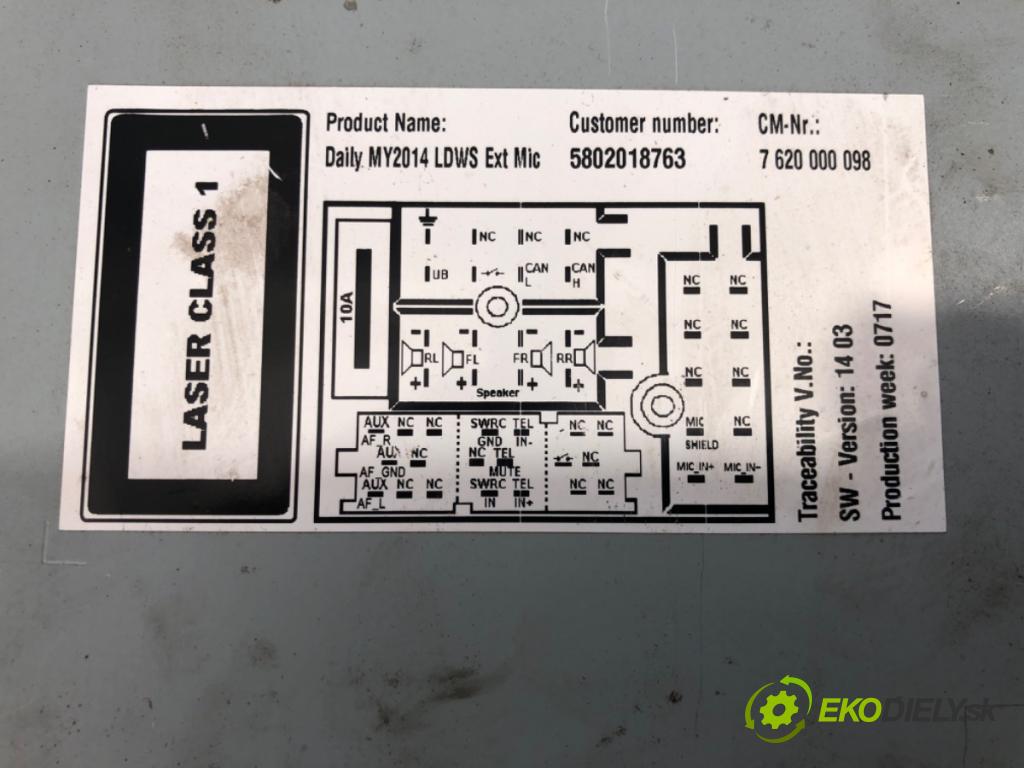 IVECO DAILY VI Autobus 2017 115 kW 50C16 2287 RADIO 7620000098 (Audio zariadenie)