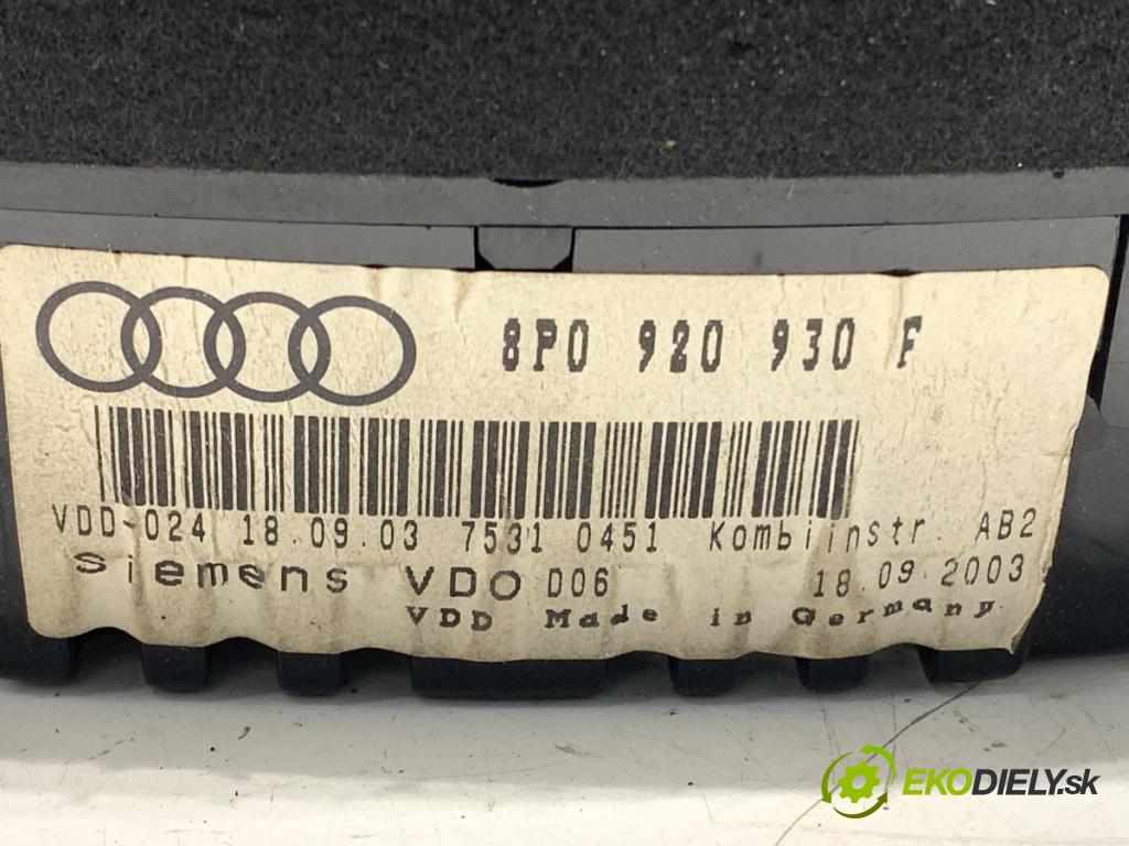 AUDI A3 8P liftback 2003 103 kW 2.0 TDI 16V 1968 Prístrojovka 8P0920930F (Prístrojová doska)