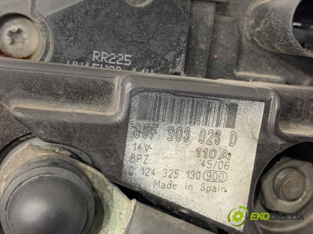 SEAT ALTEA nadwozie wielkoprzestrzenne (MPV) 2005 77 kW 1.9 TDI 1896 Alternátor 06F903023D (Alternátor)