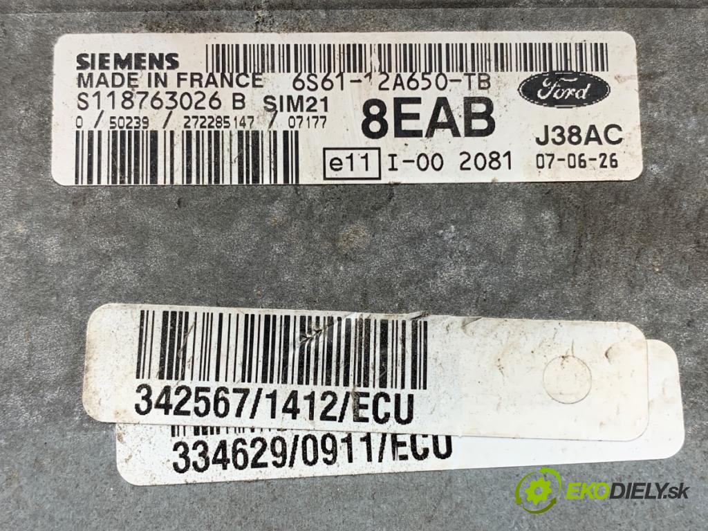 FORD FIESTA MK6 liftback 2007 51 kW 1.3 1299 riadiaca jednotka Motor 6S61-12A650-TB (Riadiaca jednotka)