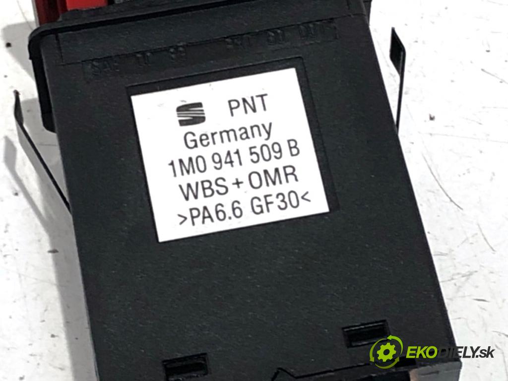 SEAT LEON I liftback 2005 77 kW 1.6 16 V 1598 Spínač svetiel výstražných (núdzových) 1M0941509B (Prepínacie páčky pod volantom)