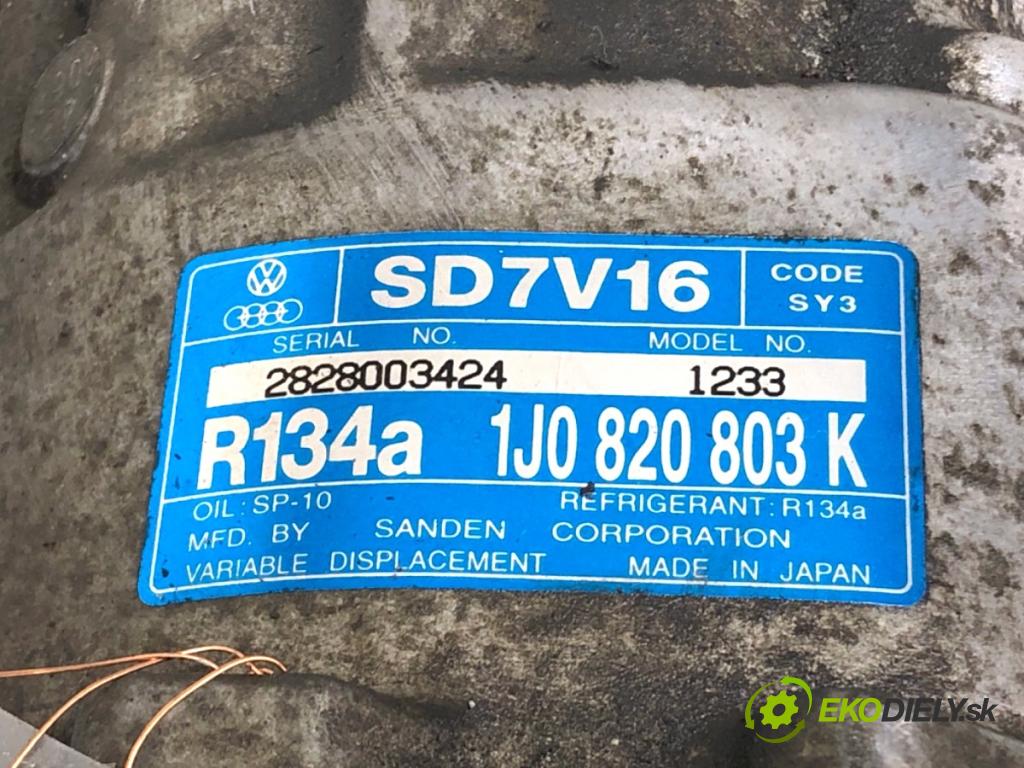 SEAT LEON I liftback 2005 77 kW 1.6 16 V 1598 Kompresor klimatizácie 1J0820803K (Kompresor klimatizácie)