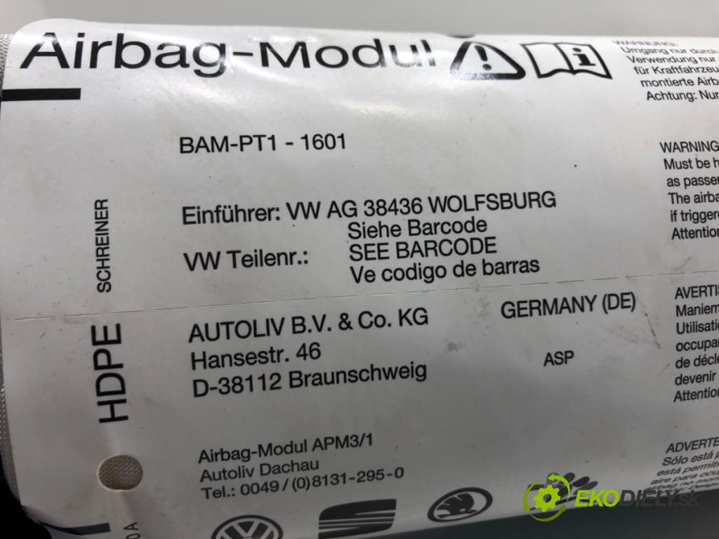 VW GOLF V liftback 2008 59 kW 1.4 16V 1390 AirBag spolujazdca 1K0880204L (Airbag)