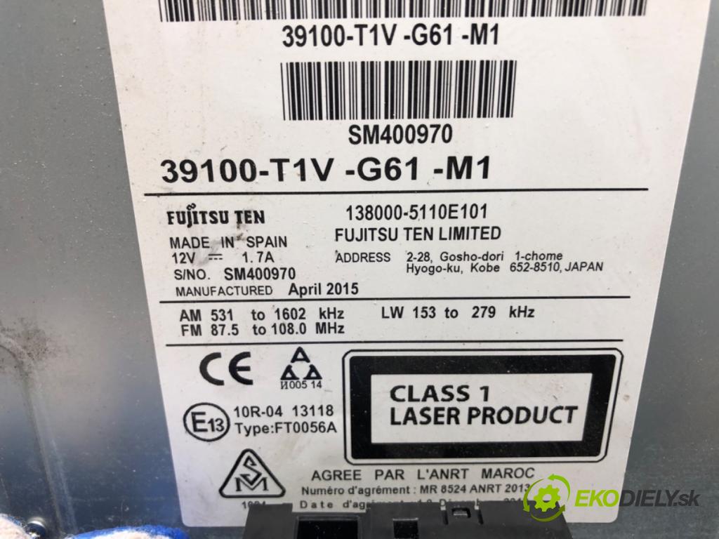 HONDA CR-V IV SUV 2015 118 kW 1.6 i-DTEC 4WD (RE6) 1597 RADIO 39100-T1V-G61-M1 (Audio zariadenie)