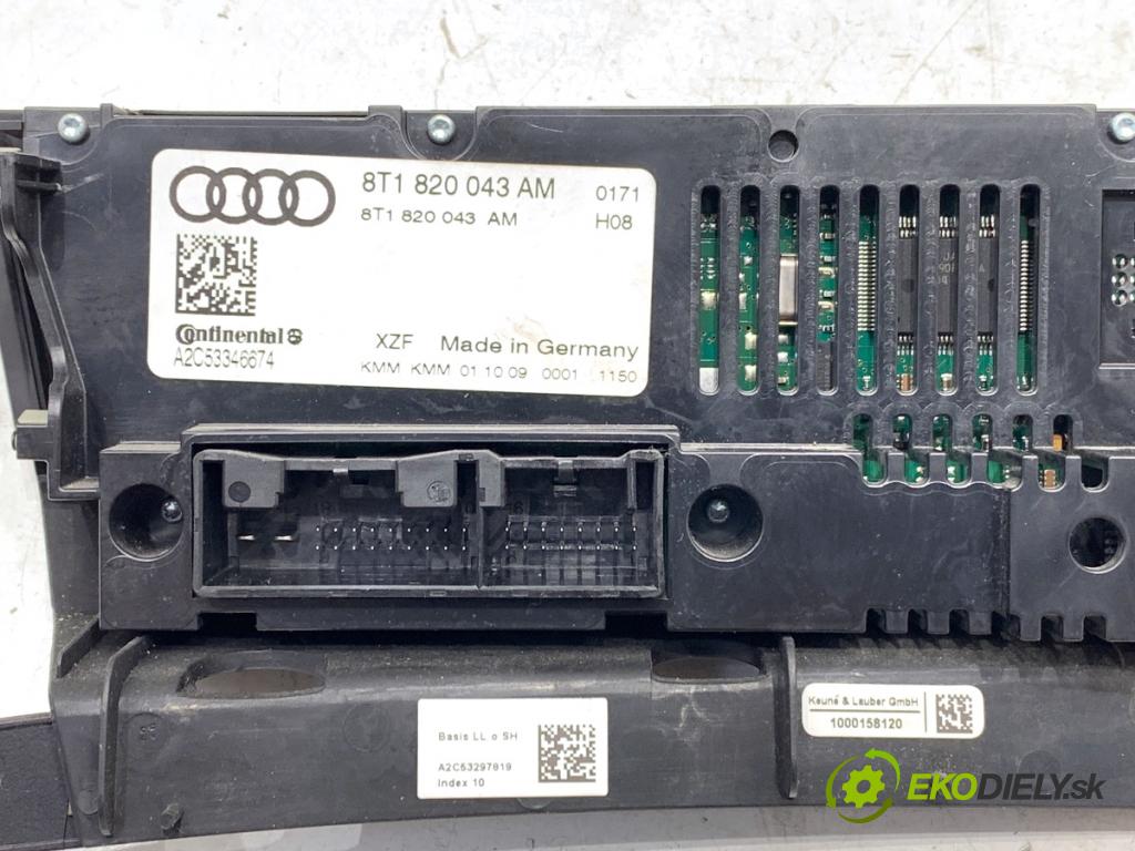 AUDI Q5 8R SUV 2009 125 kW 2.0 TDI quattro 1968 Panel ovládania kúrenia 8T1820043AM (Prepínacie páčky pod volantom)