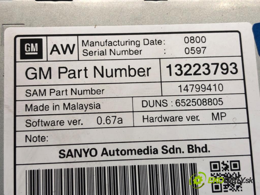 OPEL INSIGNIA A liftback 2010 118 kW 2.0 CDTI (68) 1956 Dislpej 13223793 (Prístrojová doska)