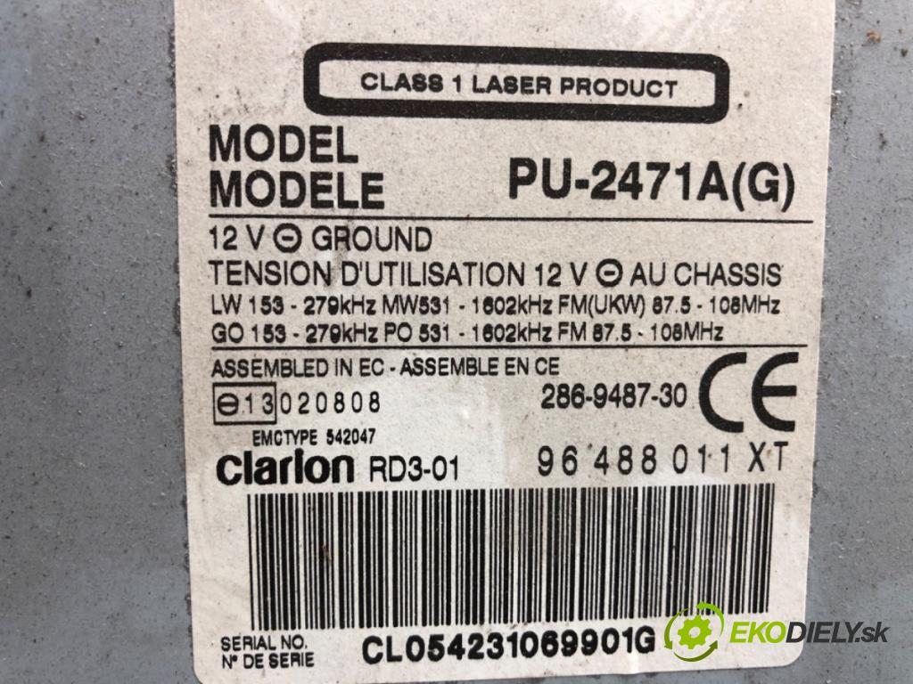 CITROEN C3 I liftback 2003 80 kW 1.6 16V 1587 RADIO 96488011XT (Audio zariadenie)