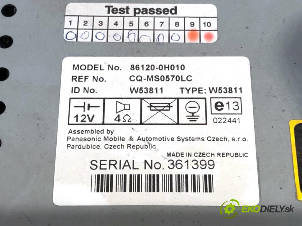 PEUGEOT 107 liftback 2006 50 kW 1.0 998 RADIO 86120-0H010 (Audio zariadenie)