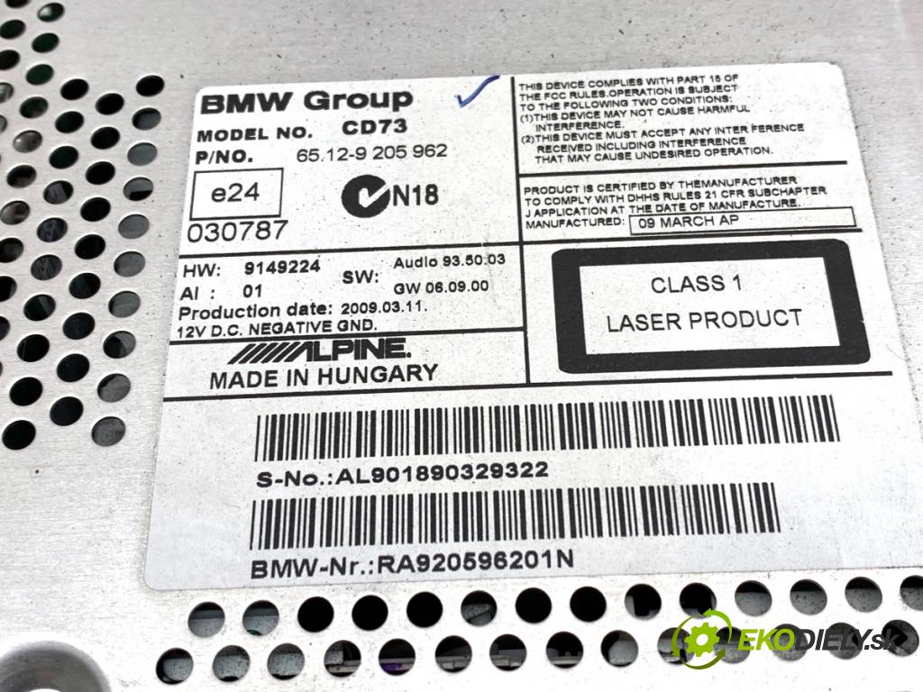 BMW E92 coupe 2009 180 kW 330 d xDrive 2993 RADIO 9205962 (Audio zariadenie)