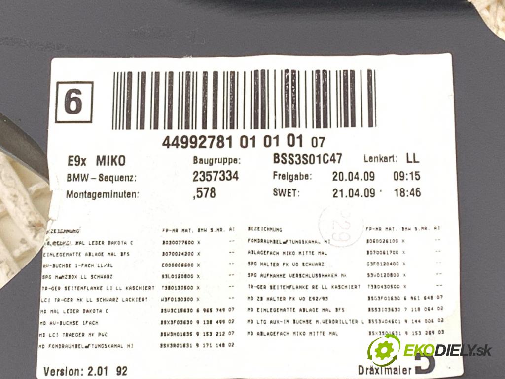 BMW E92 coupe 2009 180 kW 330 d xDrive 2993 Tunel stredový  (Stredový tunel)