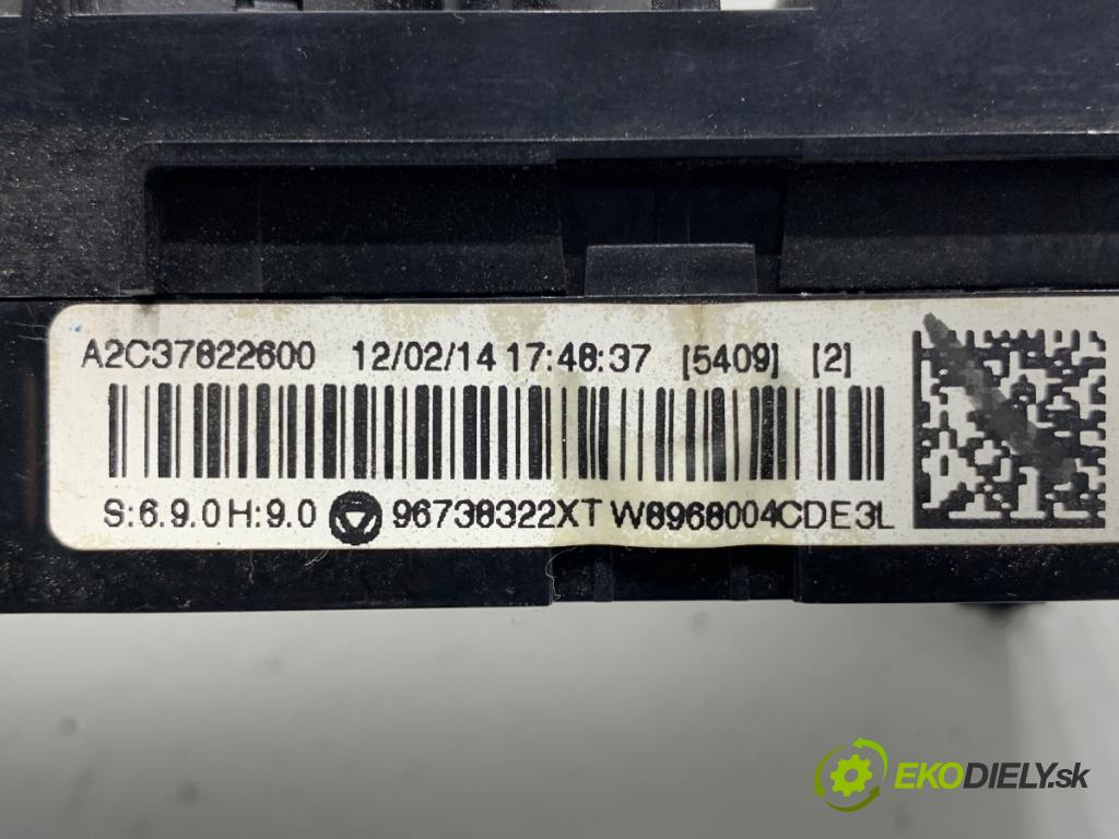 PEUGEOT 3008 nadwozie wielkoprzestrzenne (MPV) 2014 84 kW 1.6 HDi 1560 Panel ovládania kúrenia 96738322XT (Prepínacie páčky pod volantom)