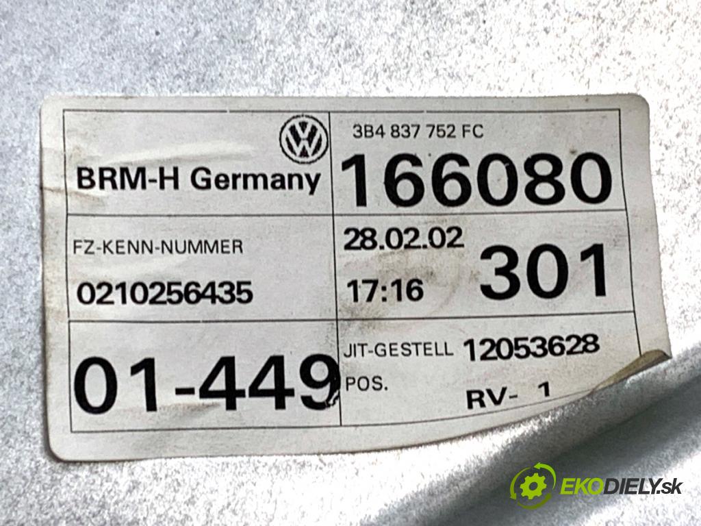 VW PASSAT B5 FL sedan 2002 96 kW 1.9 TDI 4motion 1896 mechanismus okna pravý přední část 3B4837752FC