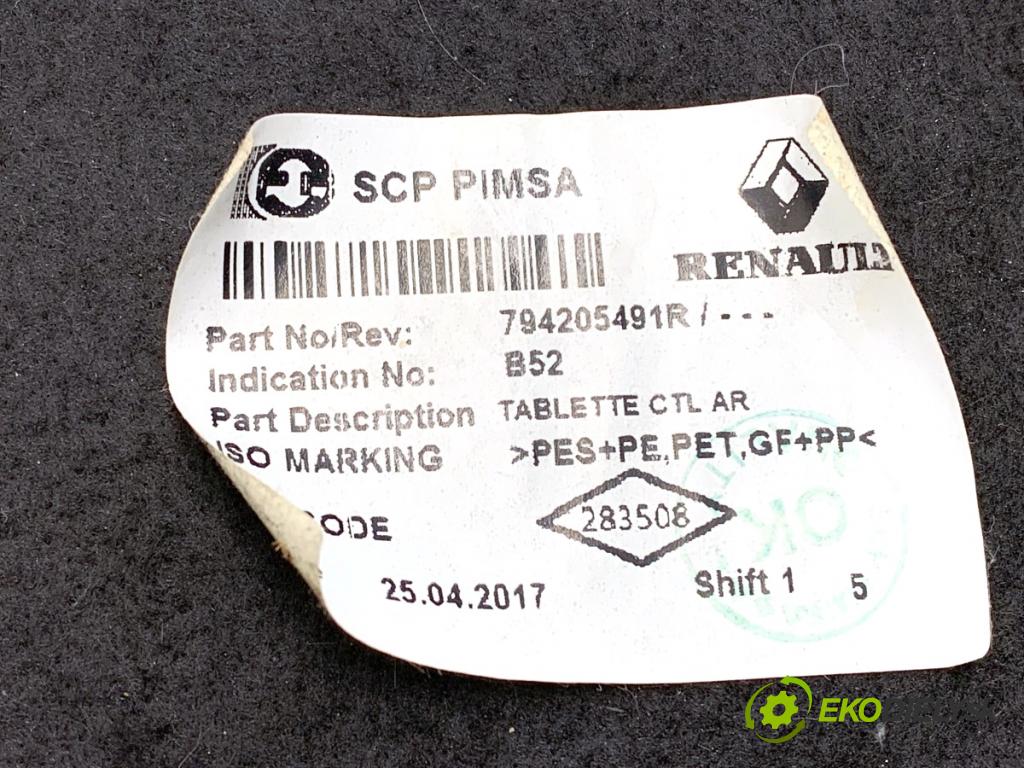DACIA SANDERO II liftback 2017 54 kW 1.0 SCe 75 998 pláto zadní část 794205491R